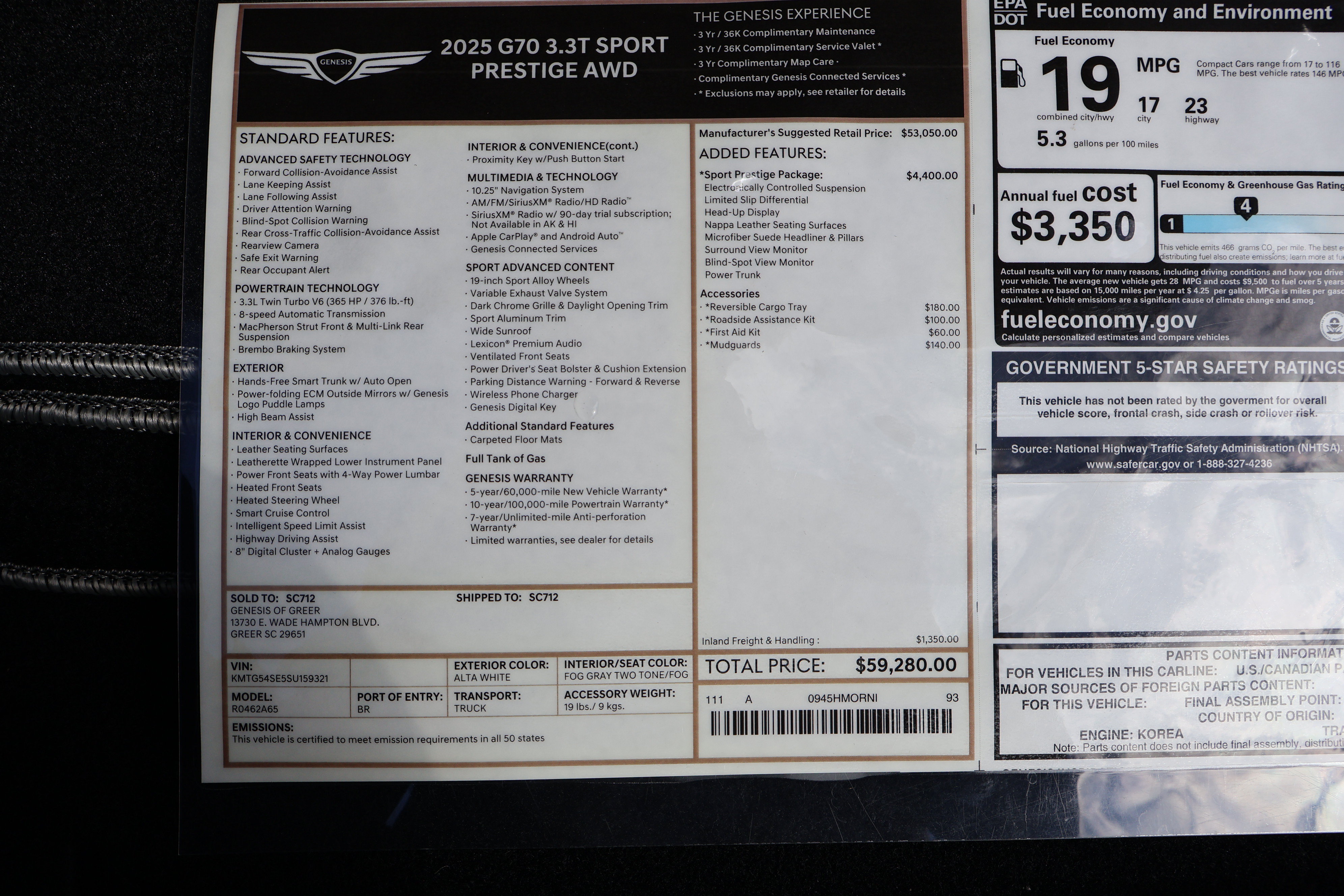 Used 2025 Genesis G70 3.3T Advanced w/ Sport Prestige Package AWD/4WD image 41