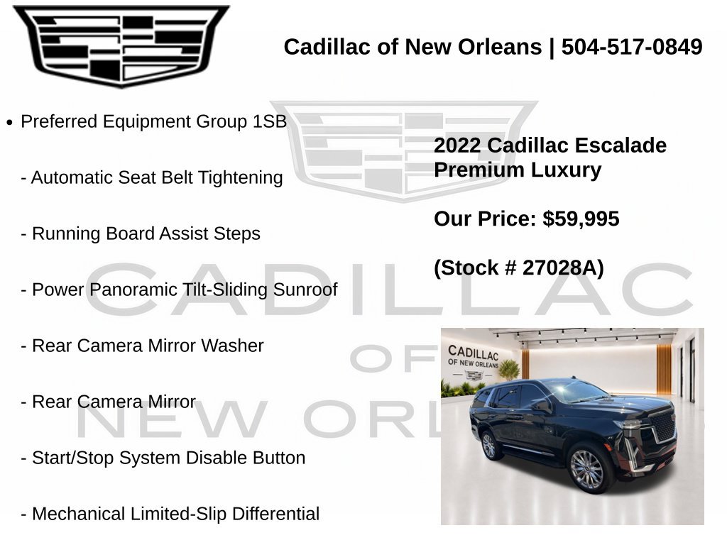 Used 2022 Cadillac Escalade Premium Luxury w/ LPO, Illumination Package RWD image 6