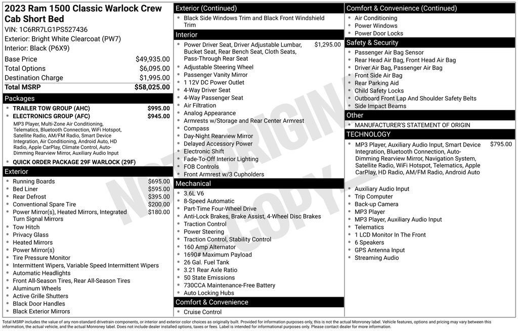 Used 2023 RAM 1500 Warlock w/ Trailer Tow Group AWD/4WD image 30