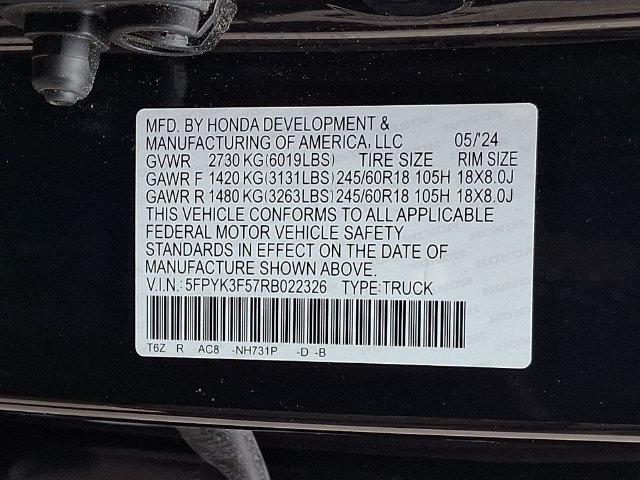 Used 2024 Honda Ridgeline RTL image 31