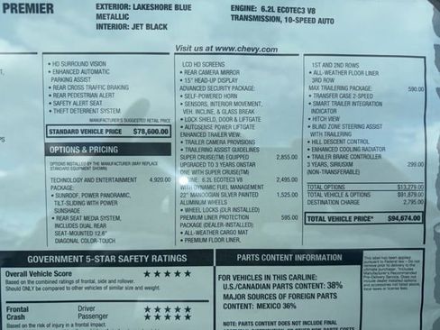 New 2026 Chevrolet Tahoe Premier AWD/4WD image 24