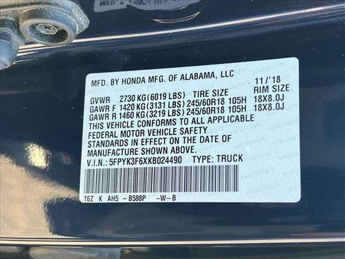 Used 2019 Honda Ridgeline RTL-T image 25