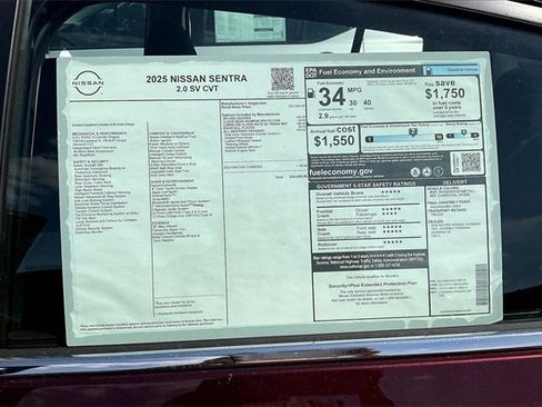 New 2025 Nissan Sentra SV w/ All-Weather Package image 13