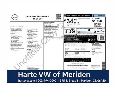 Used 2024 Nissan Sentra SV w/ All-Weather Package FWD image 1