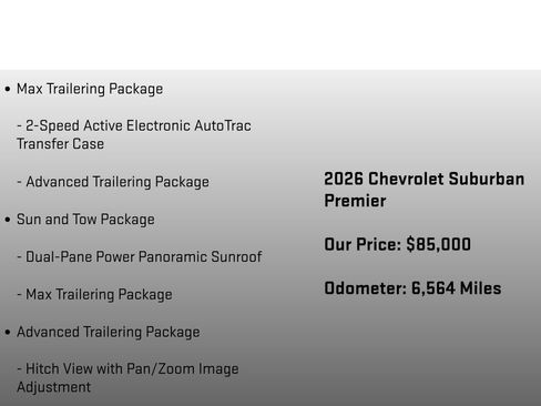 Used 2026 Chevrolet Suburban Premier w/ Sun And Tow Package AWD/4WD image 30