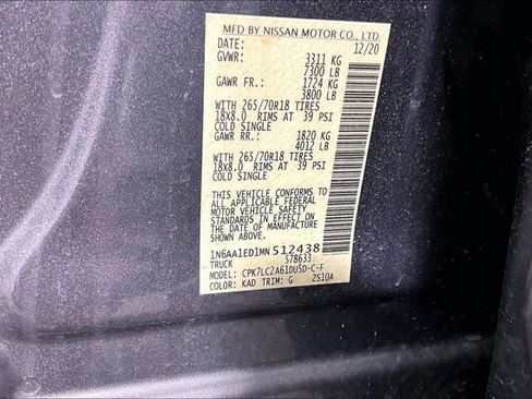 Used 2021 Nissan Titan SV w/ SV Convenience Package AWD/4WD image 3