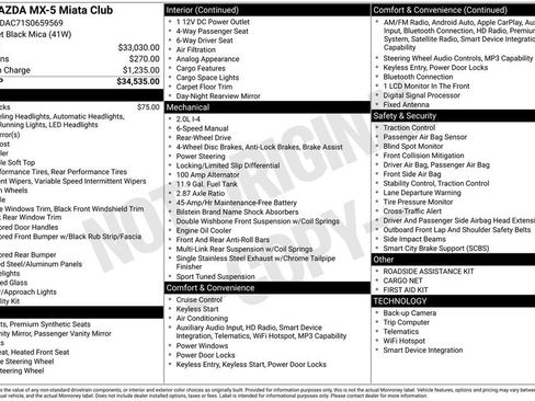 New 2025 MAZDA MX-5 Miata Club image 21