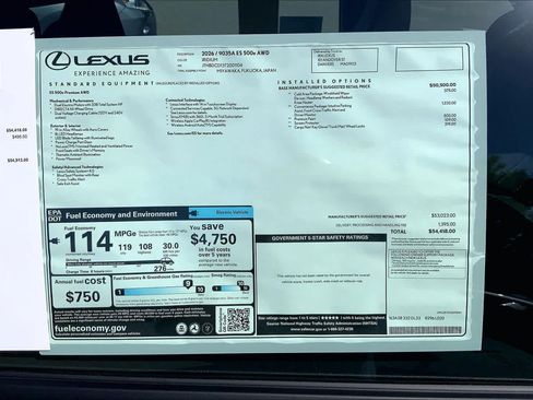 New 2026 Lexus ES 500e AWD/4WD image 21