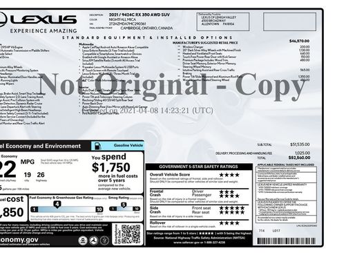 Used 2021 Lexus RX 350 AWD w/ Premium Package image 1