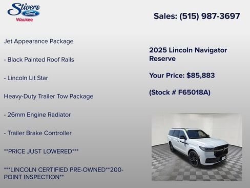Used 2025 Lincoln Navigator Reserve w/ Jet Appearance Package AWD/4WD image 16