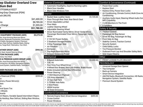 Used 2021 Jeep Gladiator Overland w/ Popular Equipment Package image 2