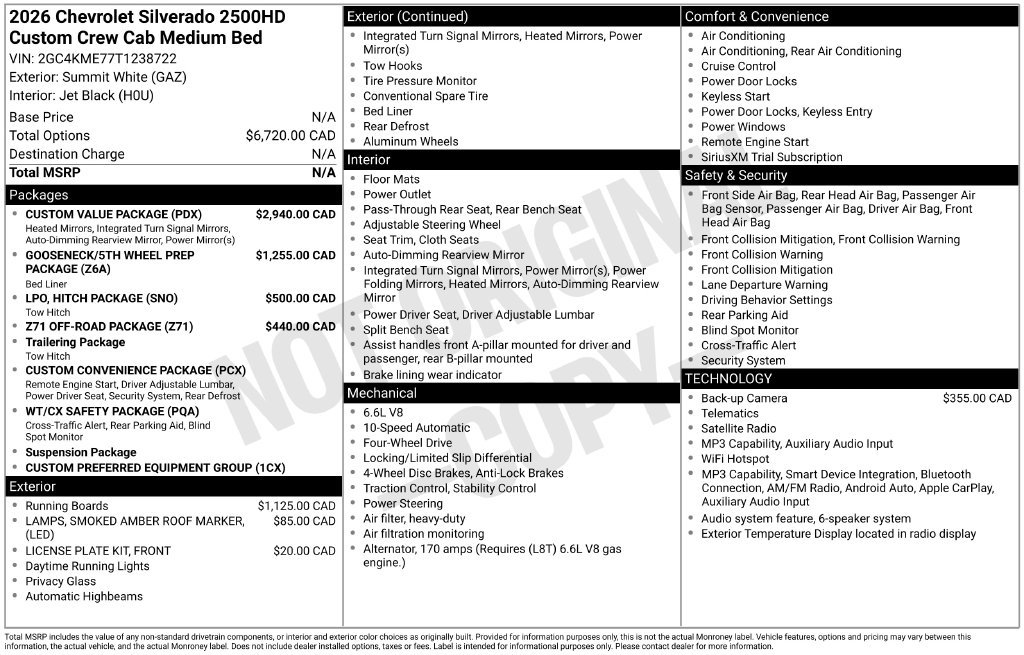 New 2026 Chevrolet Silverado 2500 Custom w/ Custom Value Package AWD/4WD image 3