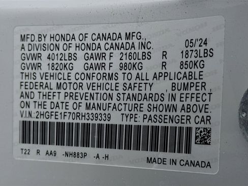 Certified 2024 Honda Civic EX image 31