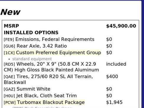 Used 2025 Chevrolet Silverado 1500 Custom w/ Turbomax Blackout Package RWD image 4