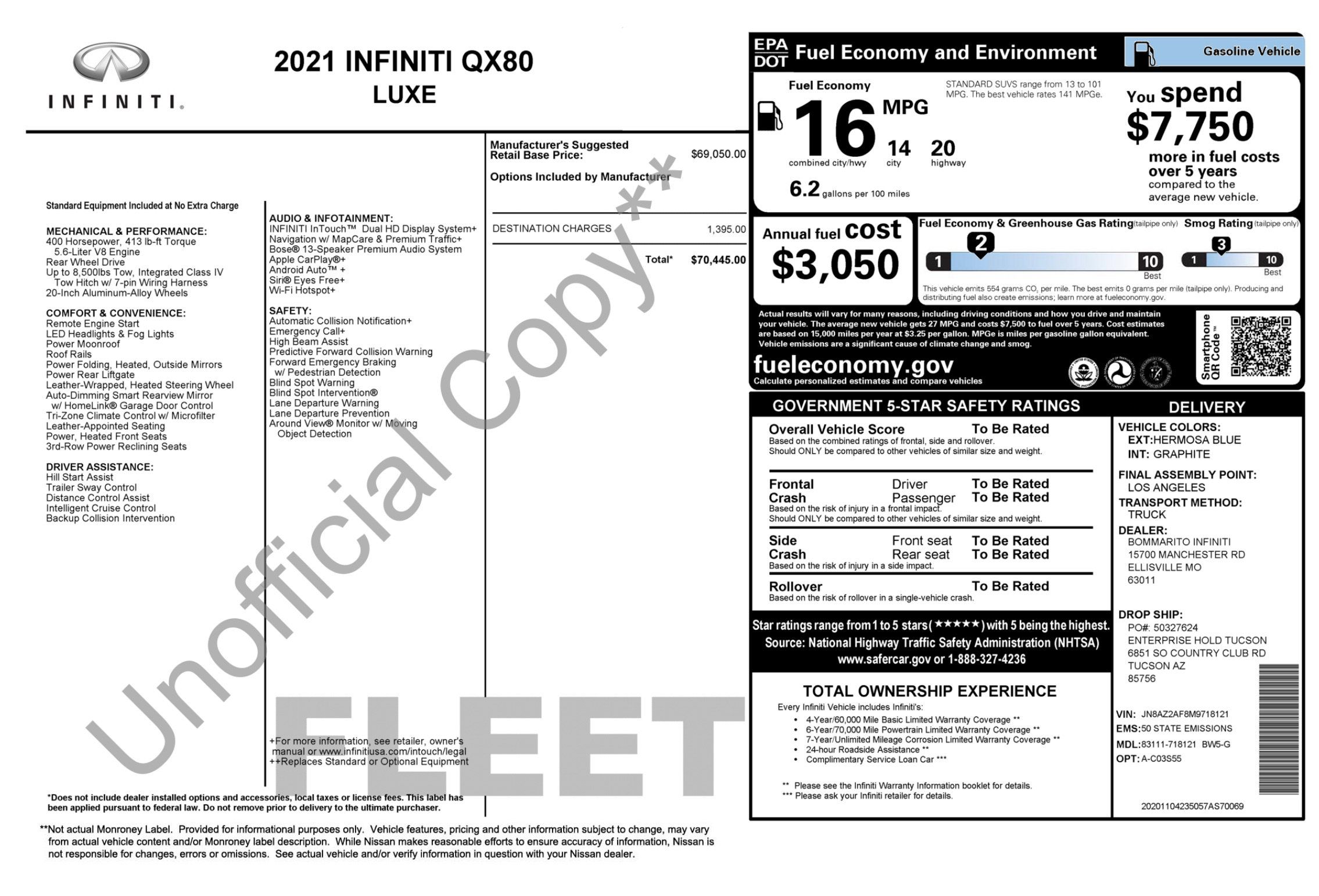 Used 2021 INFINITI QX80 Luxe RWD image 4