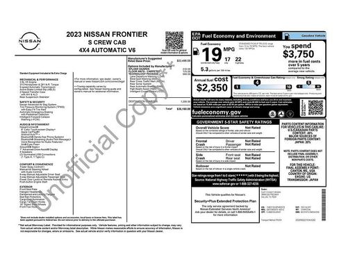 Used 2023 Nissan Frontier S w/ Technology Package AWD/4WD image 2