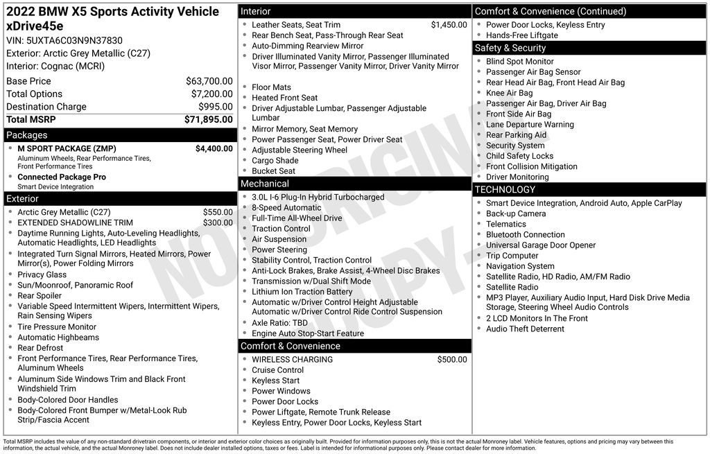 Used 2022 BMW X5 xDrive45e w/ M Sport Package AWD/4WD image 51