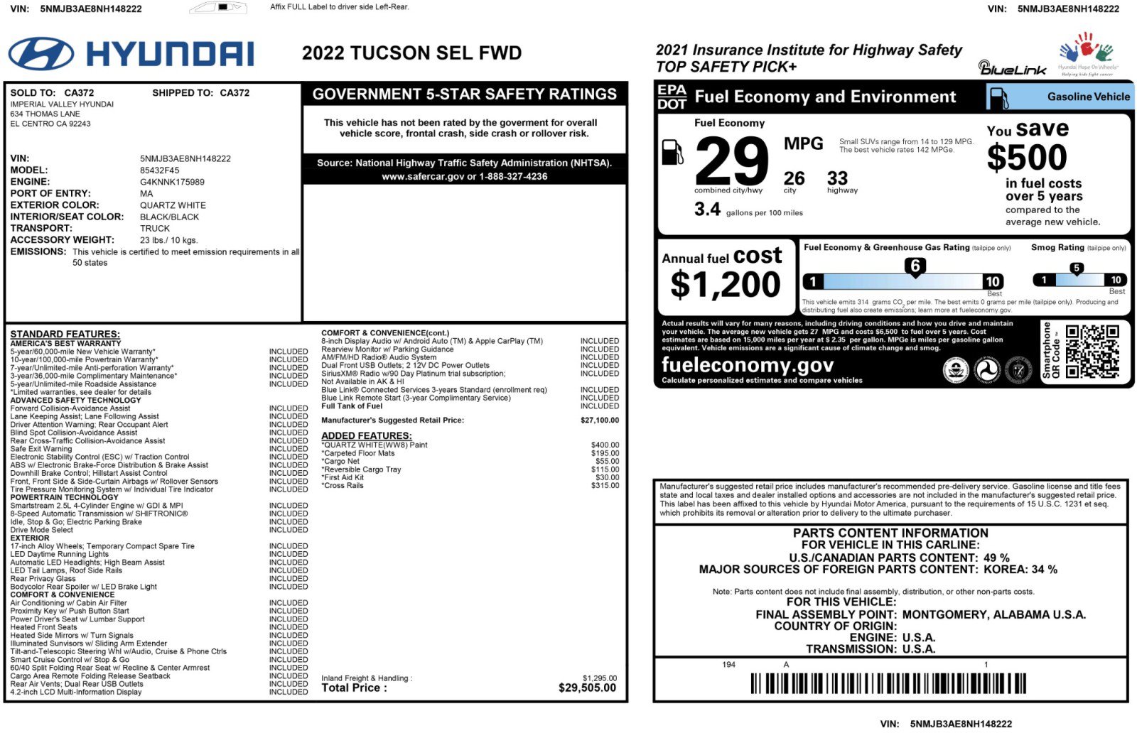 Used 2022 Hyundai Tucson SEL FWD image 50
