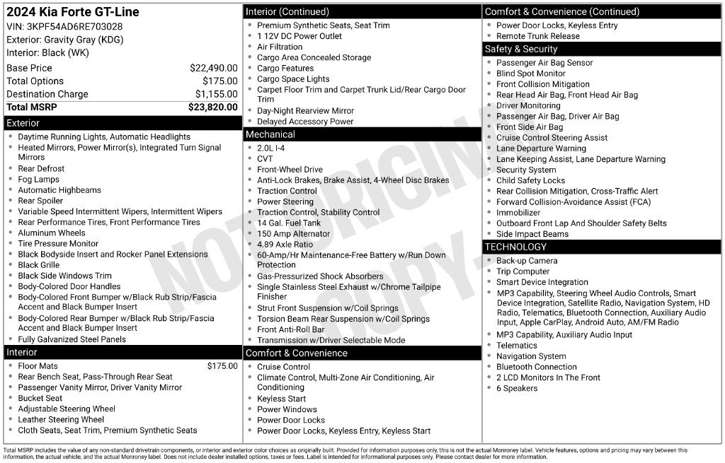 Certified 2024 Kia Forte GT-Line FWD image 31
