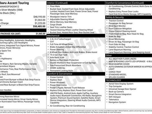 Used 2023 Subaru Ascent Touring w/ Popular Package #2A image 2