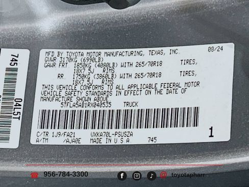 Used 2024 Toyota Tundra SR5 w/ SX Package RWD image 29