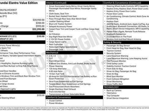 Used 2020 Hyundai Elantra Value Edition w/ Cargo Package (C1) FWD image 3