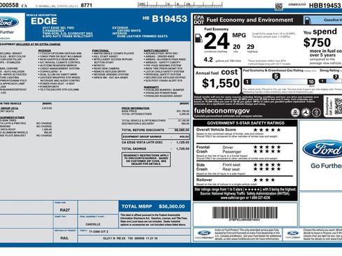 Used 2017 Ford Edge SEL w/ Equipment Group 201A FWD image 3
