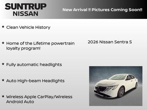 Certified 2026 Nissan Sentra S w/ Floor Mat Package FWD image 6