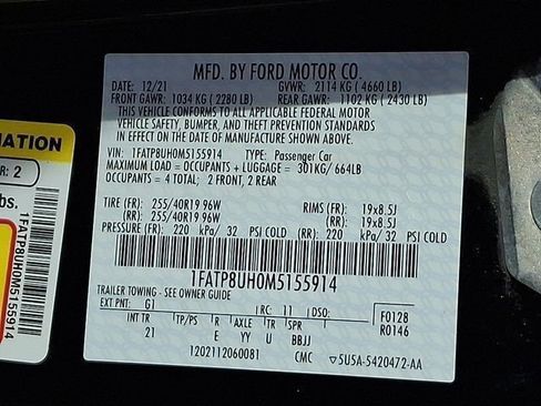 Used 2021 Ford Mustang Convertible w/ Equipment Group 101A RWD image 31