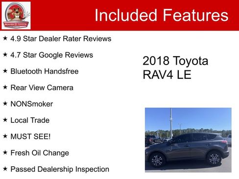 Used 2018 Toyota RAV4 LE w/ All Weather Liner Package image 5
