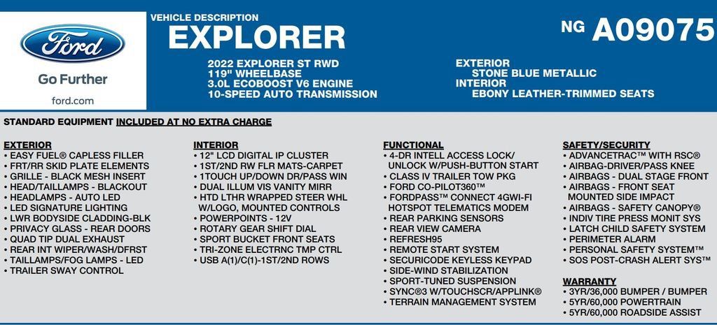 Used 2022 Ford Explorer ST w/ Equipment Group 401A RWD image 17