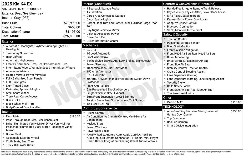 Used 2025 Kia K4 EX FWD image 49