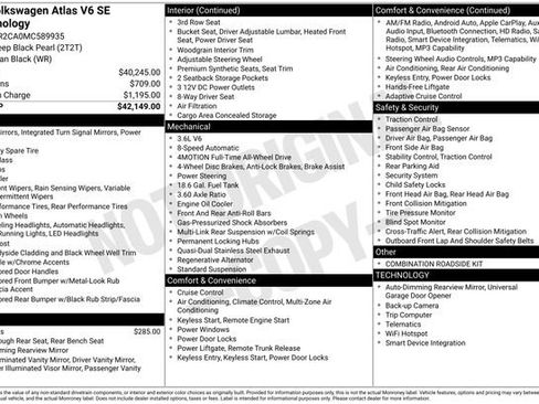 Used 2021 Volkswagen Atlas SE AWD/4WD image 7