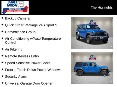 Used 2024 Jeep Wrangler Unlimited Sport AWD/4WD image 2