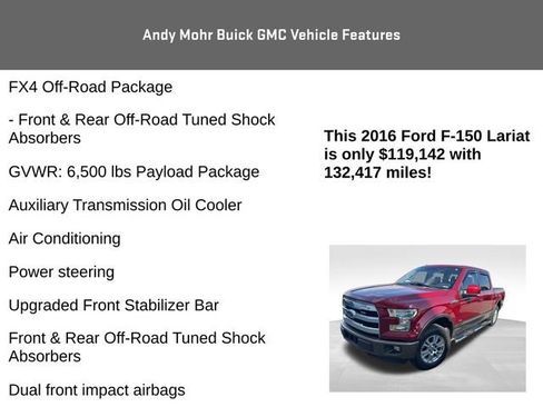 Used 2016 Ford F150 Lariat w/ Equipment Group 501A Mid image 8