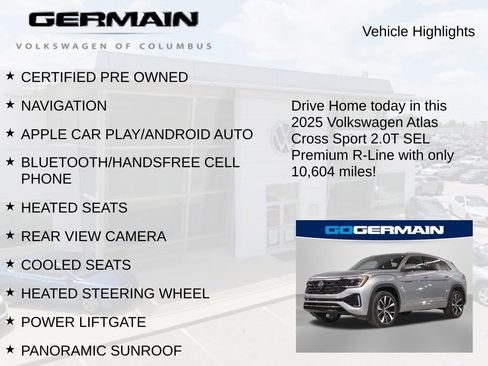 Certified 2025 Volkswagen Atlas Cross Sport SEL Premium R-Line AWD/4WD image 6