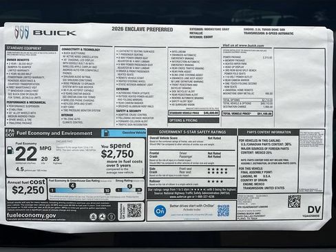 New 2026 Buick Enclave Preferred w/ Power Package FWD image 21