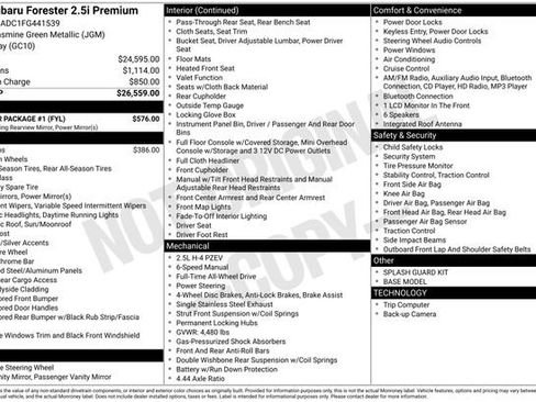 Used 2015 Subaru Forester 2.5i Premium w/ Popular Package #1 image 25