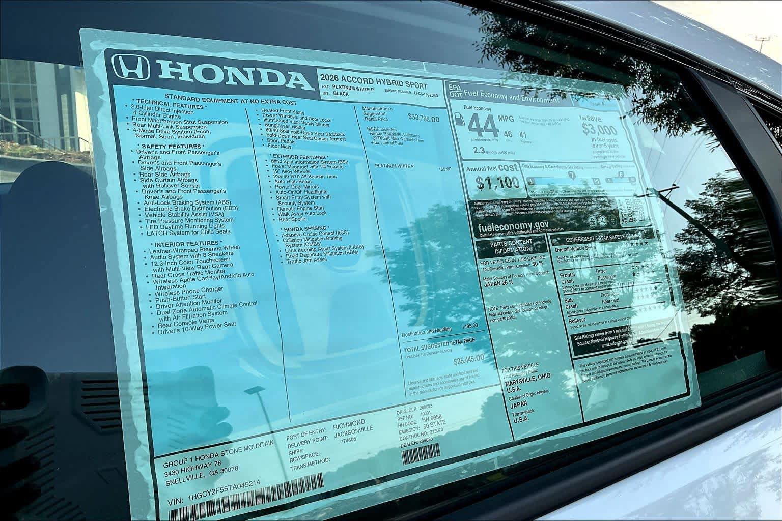 New 2026 Honda Accord Sport image 20
