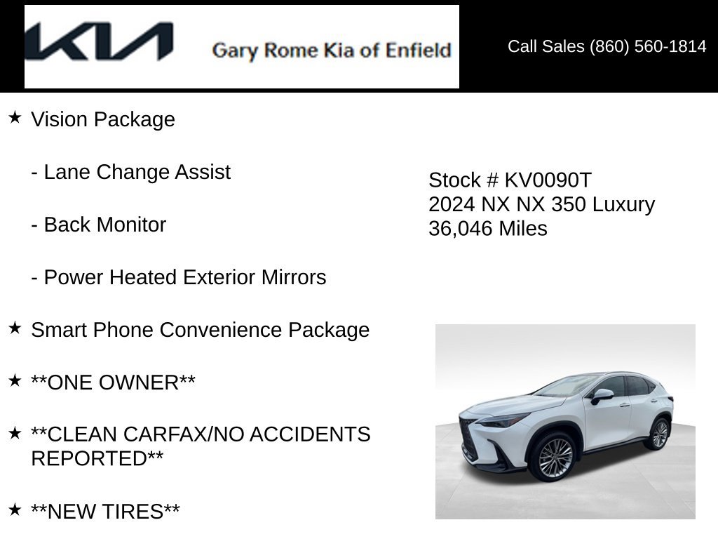 Used 2024 Lexus NX 350 AWD w/ Vision Package image 14