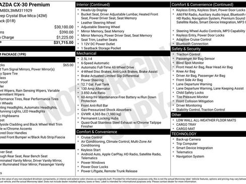 Used 2021 MAZDA CX-30 AWD 2.5 S w/ Premium Package image 5