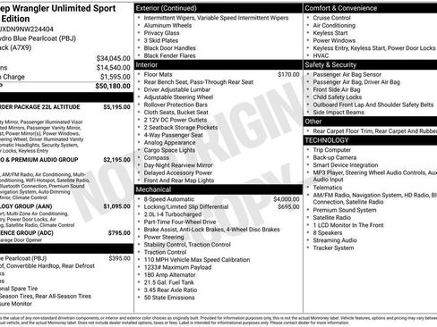 Used 2022 Jeep Wrangler Unlimited Sport AWD/4WD image 33