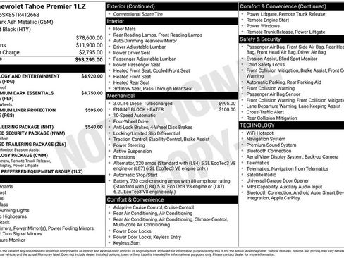 New 2026 Chevrolet Tahoe Premier AWD/4WD image 4