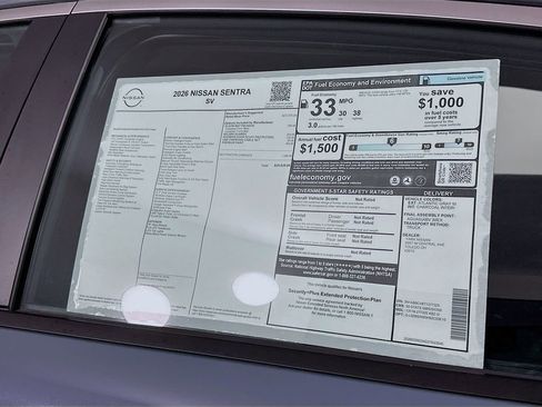 New 2026 Nissan Sentra SV w/ Floor Mat Package FWD image 13