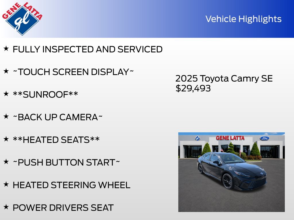 Used 2025 Toyota Camry SE w/ Convenience Package FWD image 33