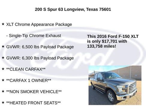 Used 2016 Ford F150 XLT w/ Equipment Group 302A Luxury image 20