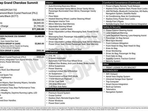 Certified 2023 Jeep Grand Cherokee Summit AWD/4WD image 26