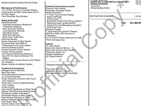 Used 2024 Nissan Versa SV w/ Trunk Package FWD image 2