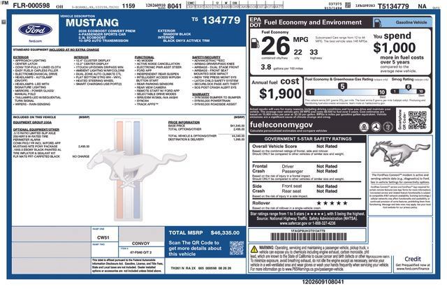 New 2026 Ford Mustang Premium w/ Mustang Nite Pony Package RWD image 23