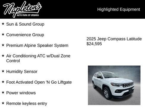 Used 2025 Jeep Compass Latitude w/ Sun & Sound Group image 3
